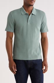 Vince Variegated Waffle Polo
