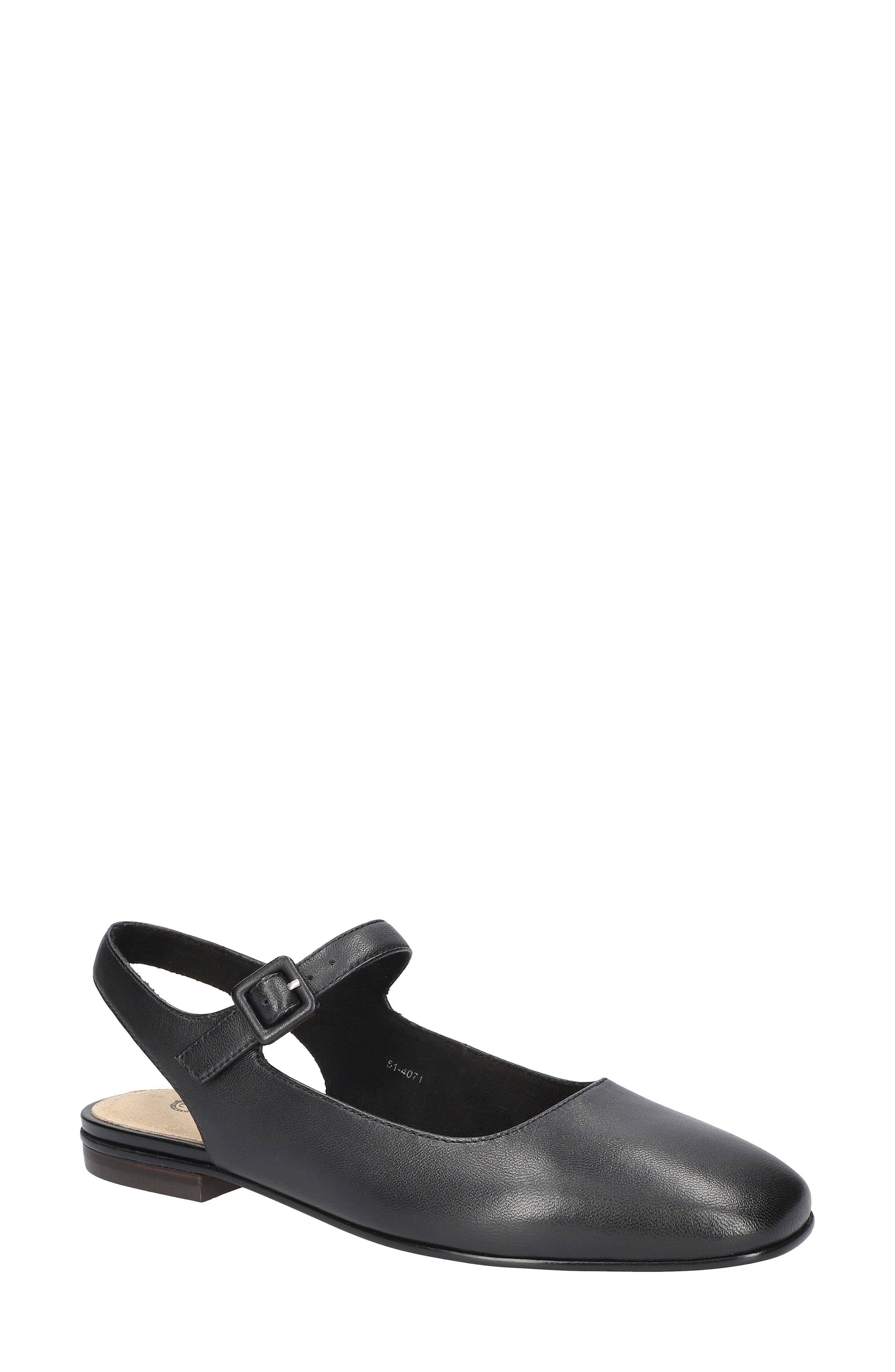 Bella Vita Andie Slingback Flat, Main, color, Black Leather