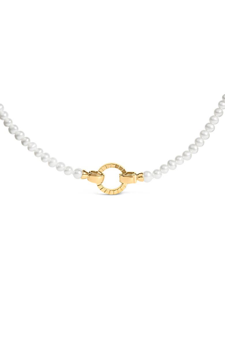 Haus of Brilliance 18K Yellow Gold Vermeil Pearl Strand Infinity Necklace, Main, color, Yellow Gold Over Silver