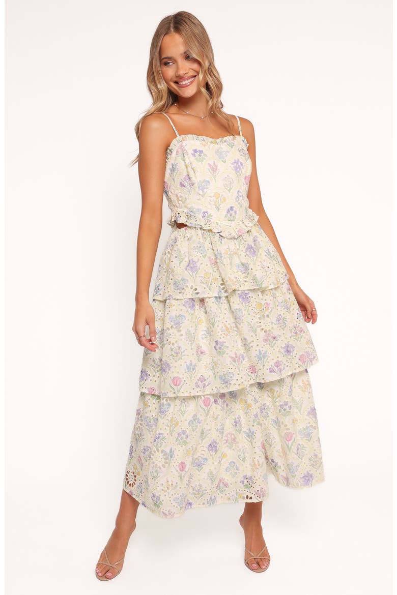 Iveta Floral Eyelet Embroidered Midi Dress, Alternate, color, MULTI FLORAL
