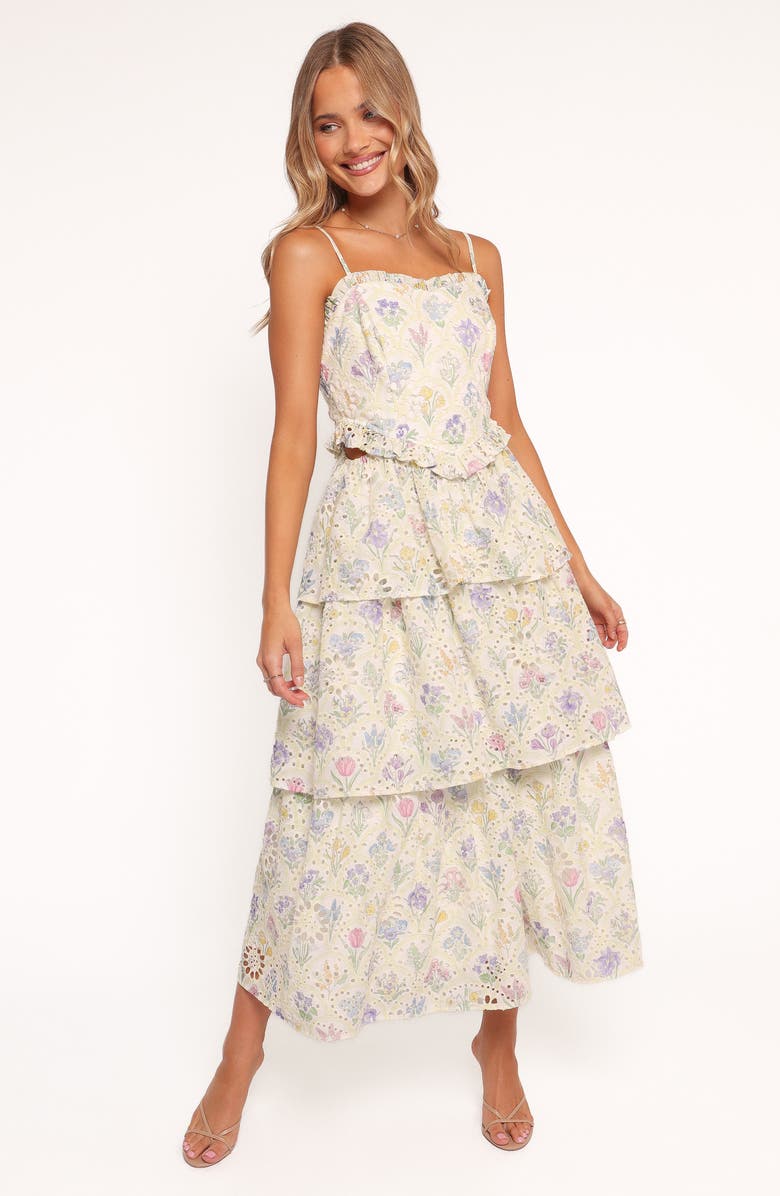 Petal & Pup Iveta Floral Eyelet Embroidered Midi Dress, Alternate, color, Multi Floral