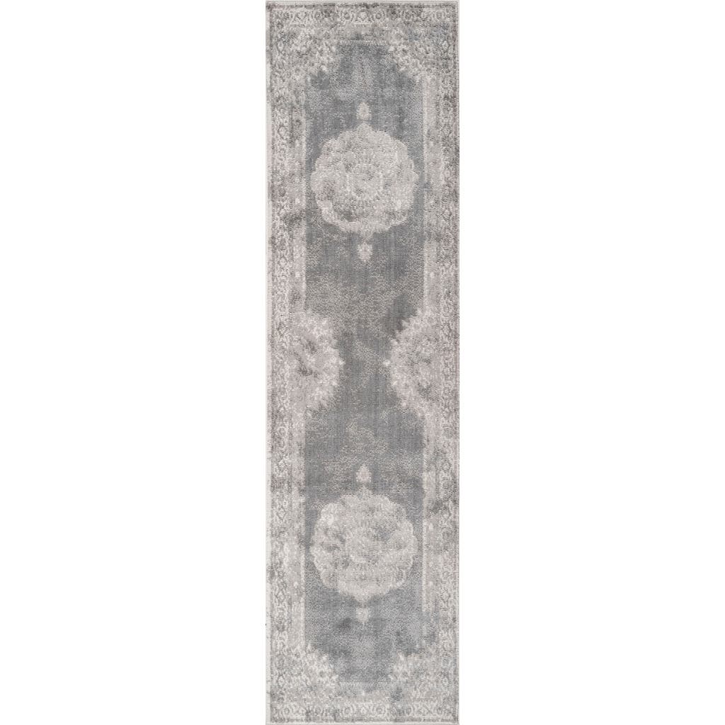 Jonathan Y Rosalia Cottage Medallion Area Rug In Gray/dark Gray