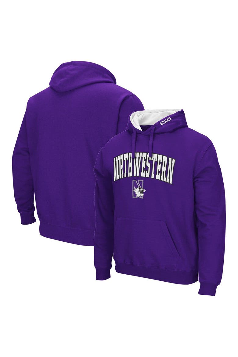 Men's Colosseum Purple Northwestern Wildcats Arch & Logo 3.0 Pullover Hoodie, Main, color, Purple