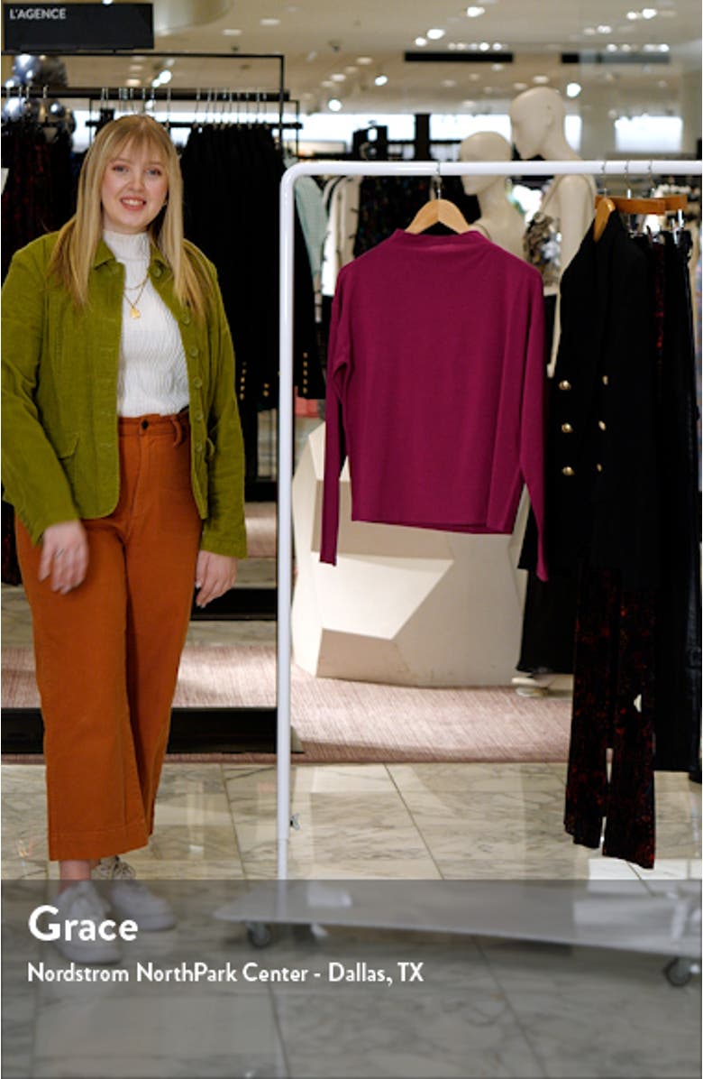 Funnel Neck Long Sleeve Boxy Top, sales video thumbnail