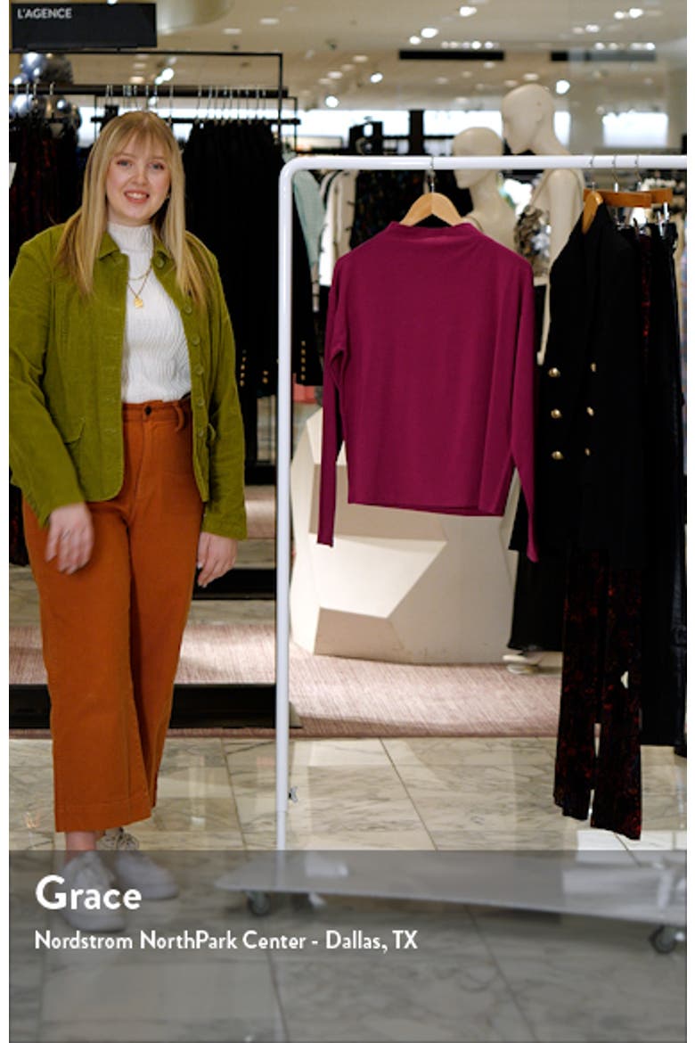 Funnel Neck Long Sleeve Boxy Top video