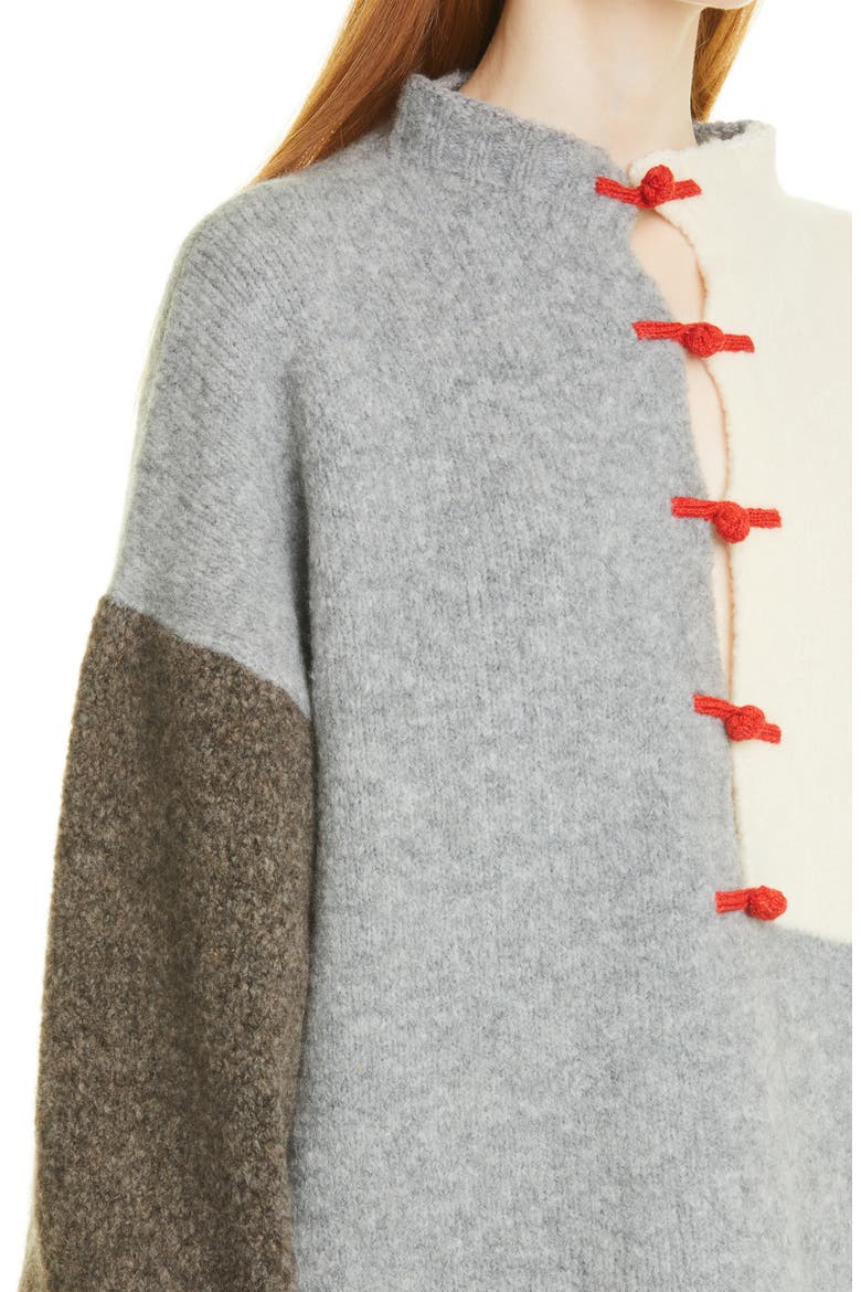 Charlie Wah Colorblock Wool Blend Sweater, Alternate, color, STONE