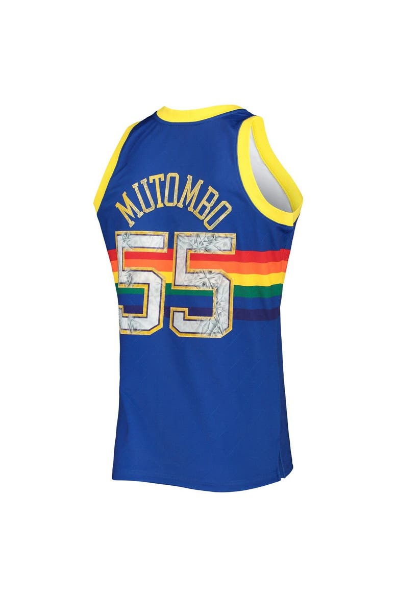 Men's Mitchell & Ness Dikembe Mutombo Royal Denver Nuggets 1996/97 Hardwood Classics NBA 75th Anniversary Diamond Swingman Jersey, Alternate, color, Royal