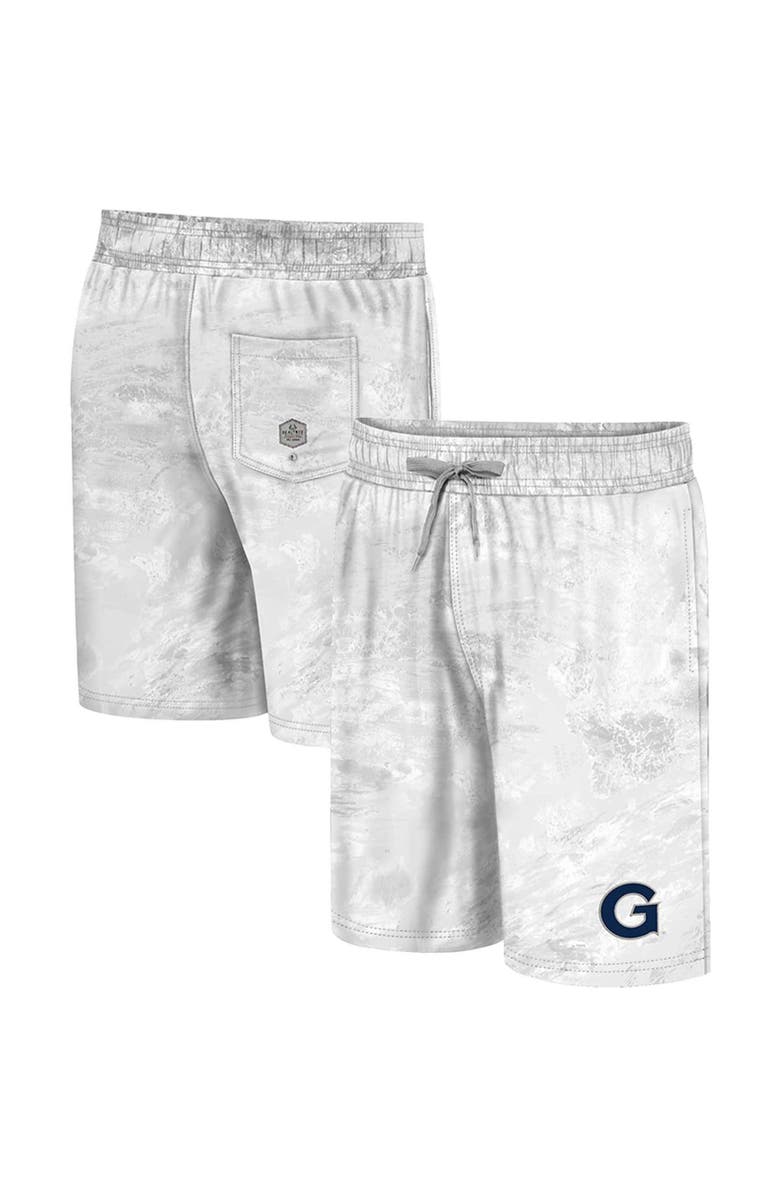 COLOSSEUM Men's Colosseum White Georgetown Hoyas Realtree Aspect Ohana Swim Shorts, Main, color, White