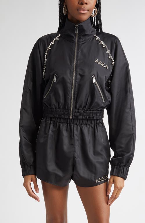 Area Crystal Trim Track Jacket In Black