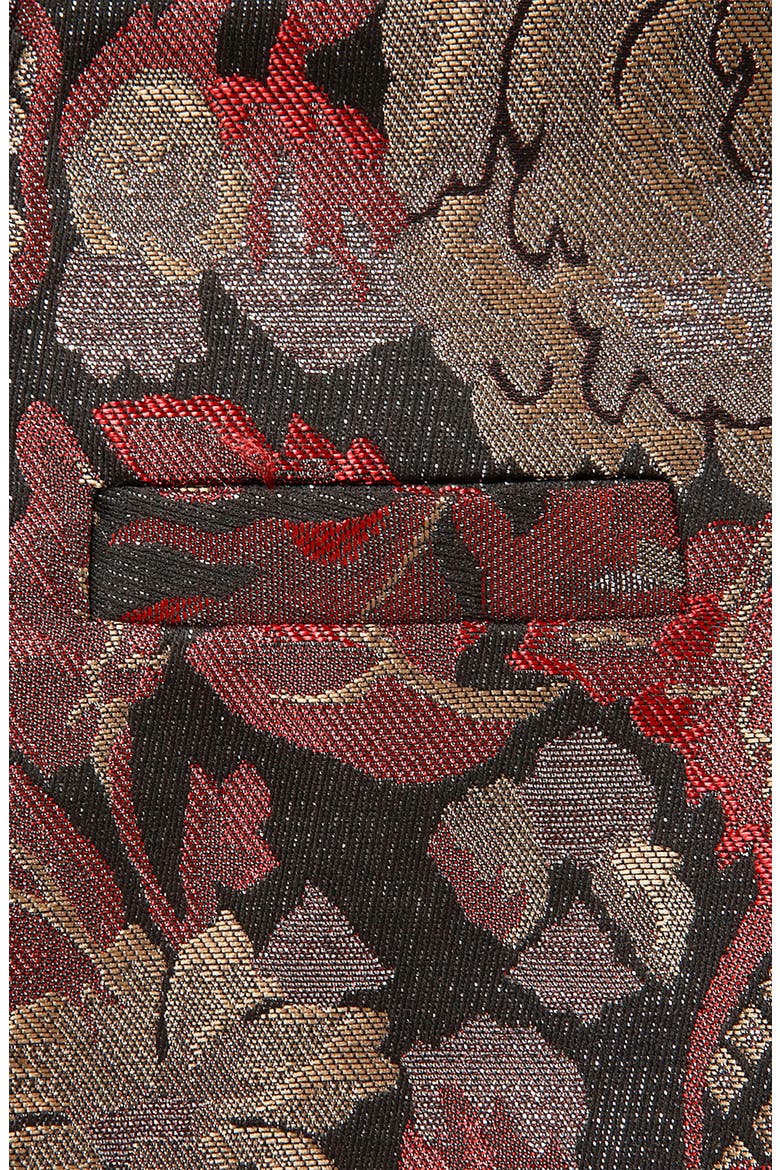 Metallic Jacquard Blazer, Alternate, color, RED