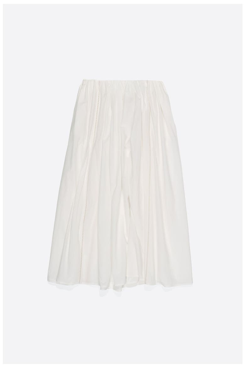 Gathered Voluminous Cotton Skirt, Alternate, color, WHITE