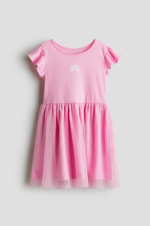 Tulle-skirt Jersey Dress