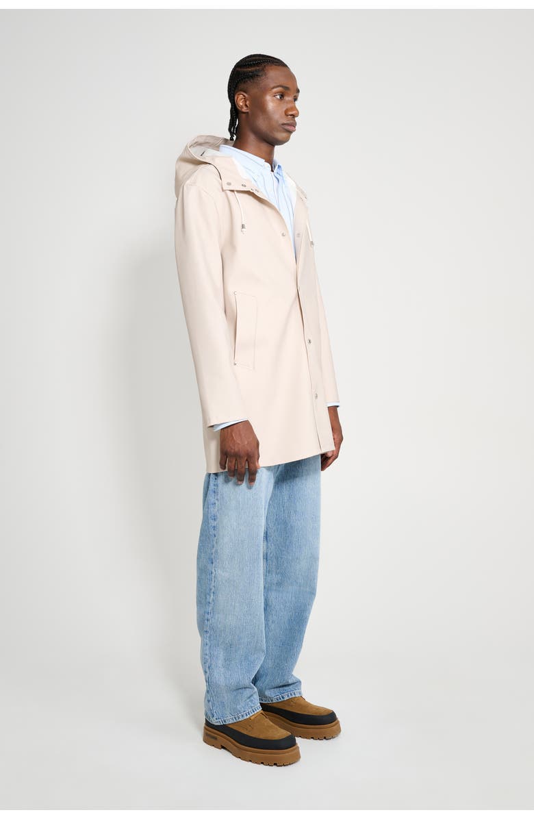 Stutterheim Stockholm Long Sleeve Hooded Raincoat, Alternate, color, Light Sand