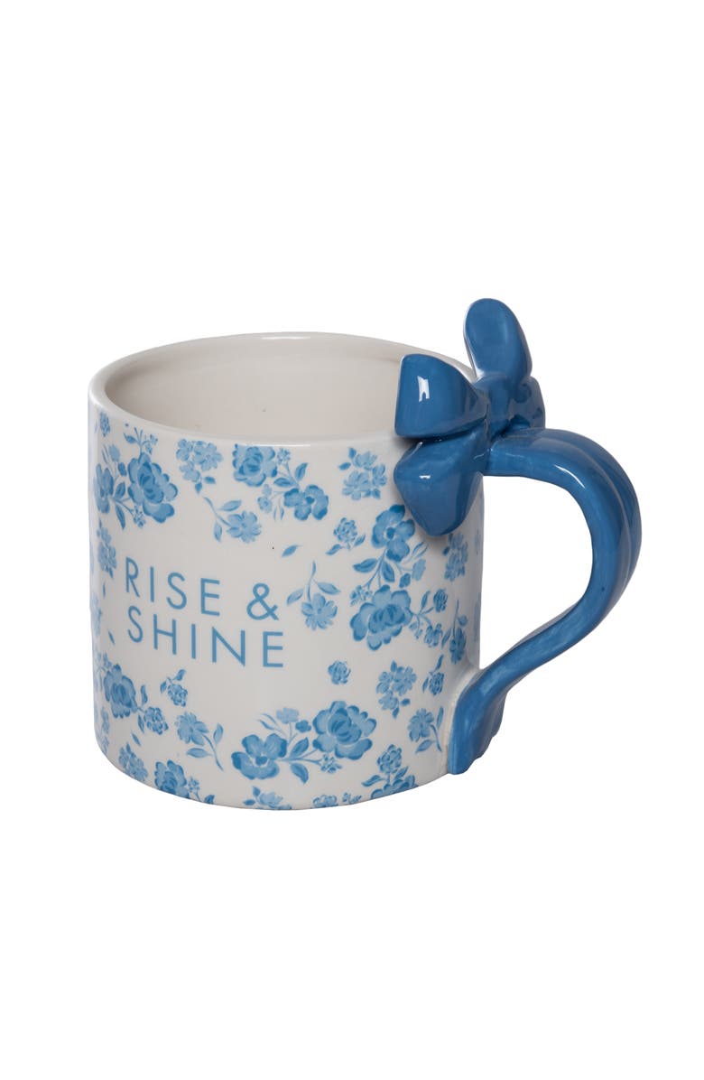 Totalee Gift Rise & Shine Mug w/ Bow Handle Ceramic Blue, Main, color, Blue