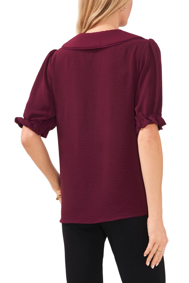 Oversize Collar Puff Sleeve Blouse, Alternate, color, MULBERRY