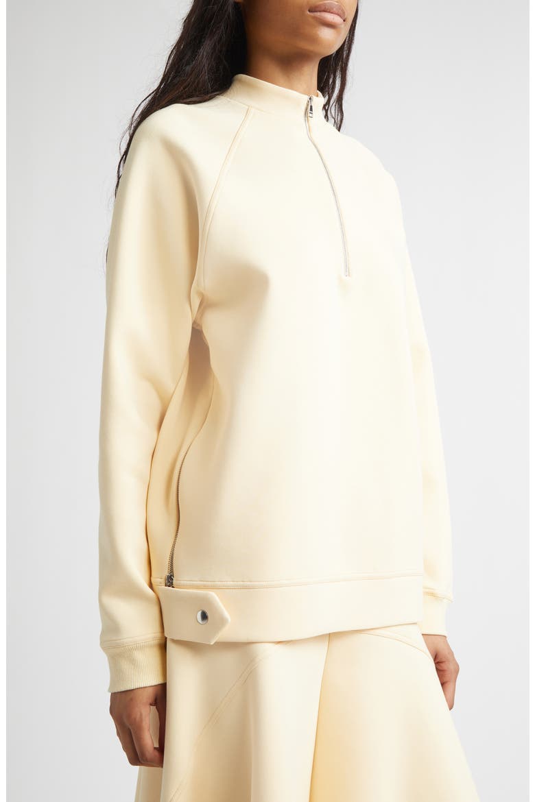 Cotton Blend Scuba Knit Half Zip Pullover, Alternate, color, STRAW