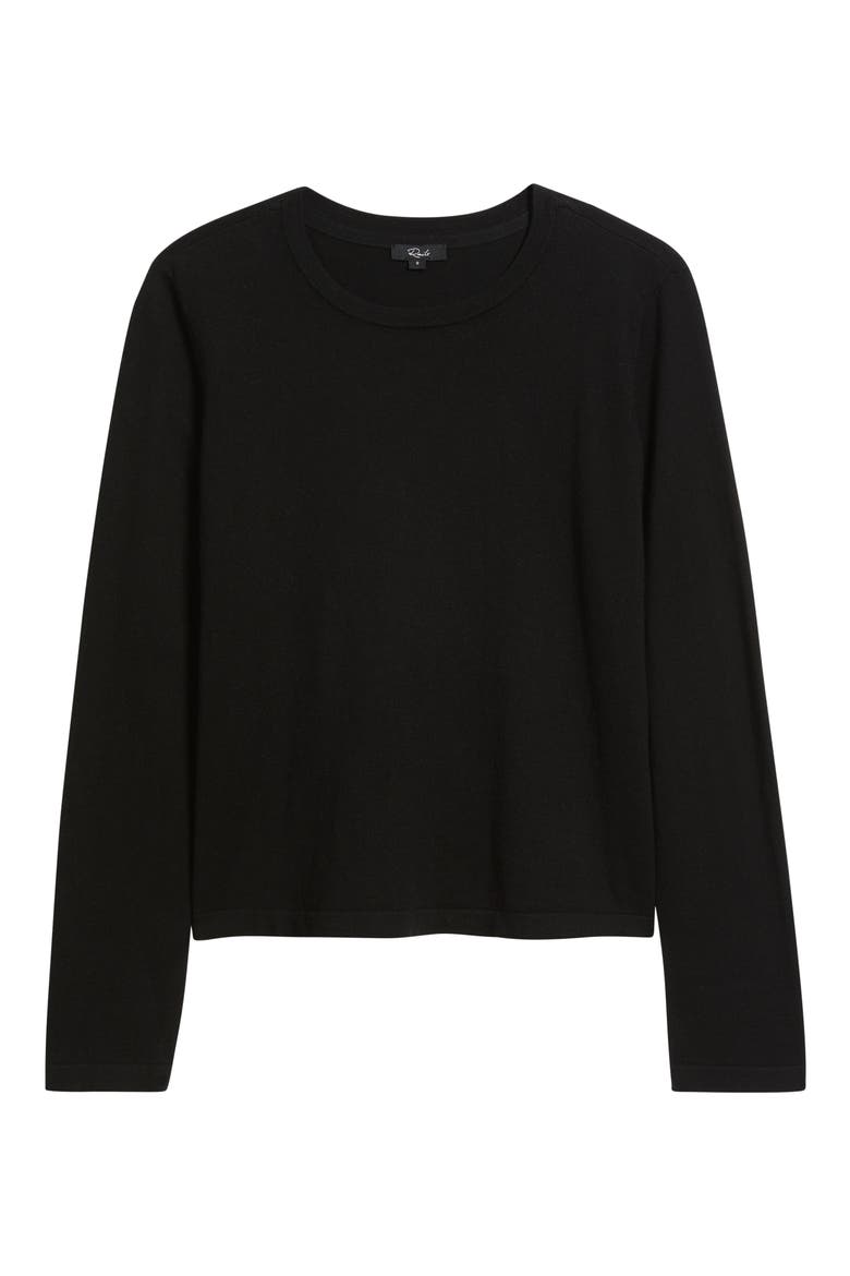 Cotton & Cashmere Long Sleeve Knit Top, Alternate, color, BLACK