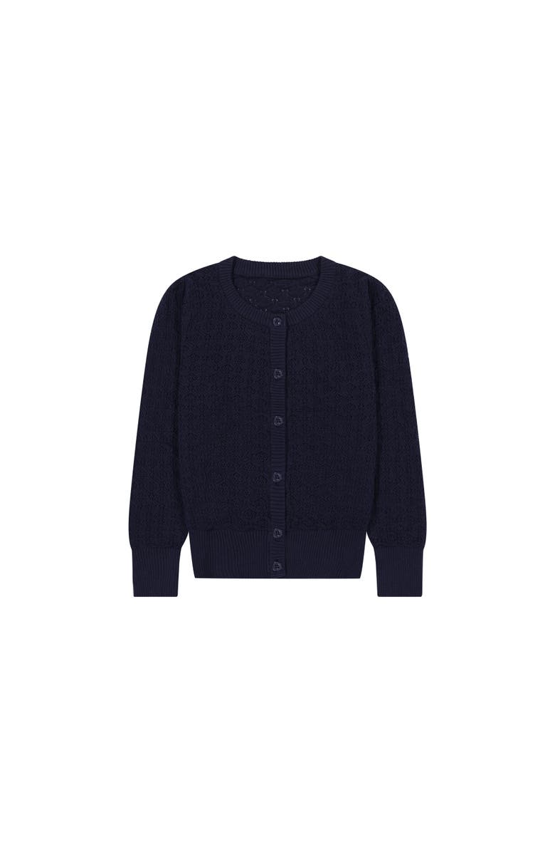 Busy Bees Mia Classic Cotton Lace Cardigan, Main, color, Navy