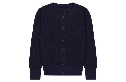 Busy Bees Mia Classic Cotton Lace Cardigan in Navy 