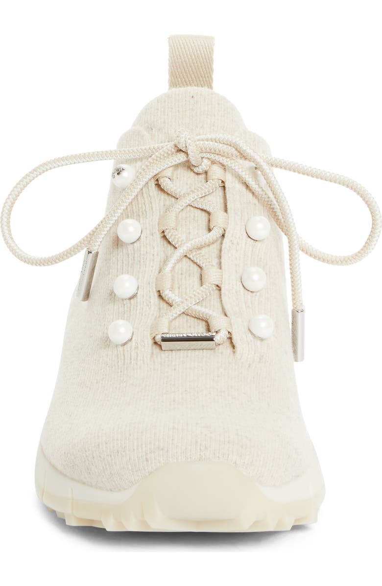 Jimmy Choo Veles Imitation Pearl Knit Sneaker, Alternate, color,