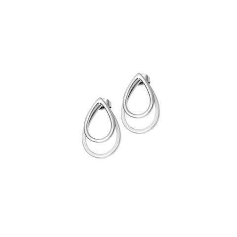 Double Petal Earrings front and back