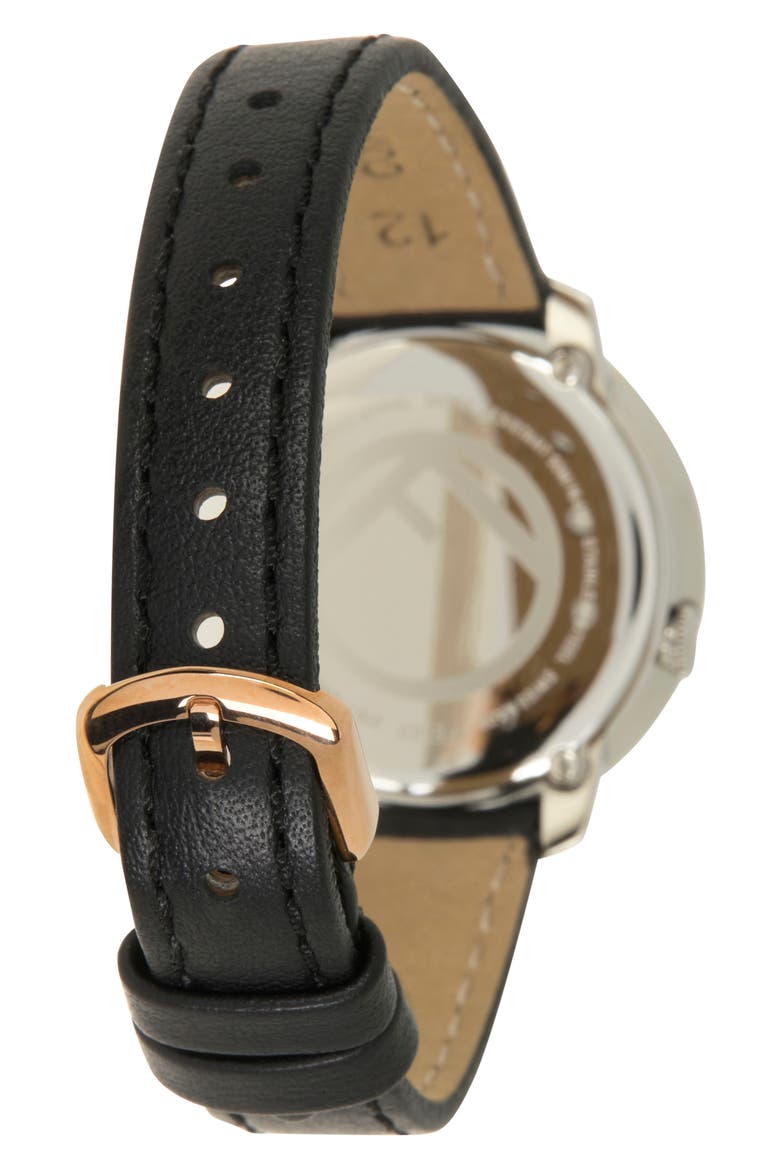 Run Away Diamond Embellished Leather Strap Watch, 28mm, Alternate, color, TWO TONE