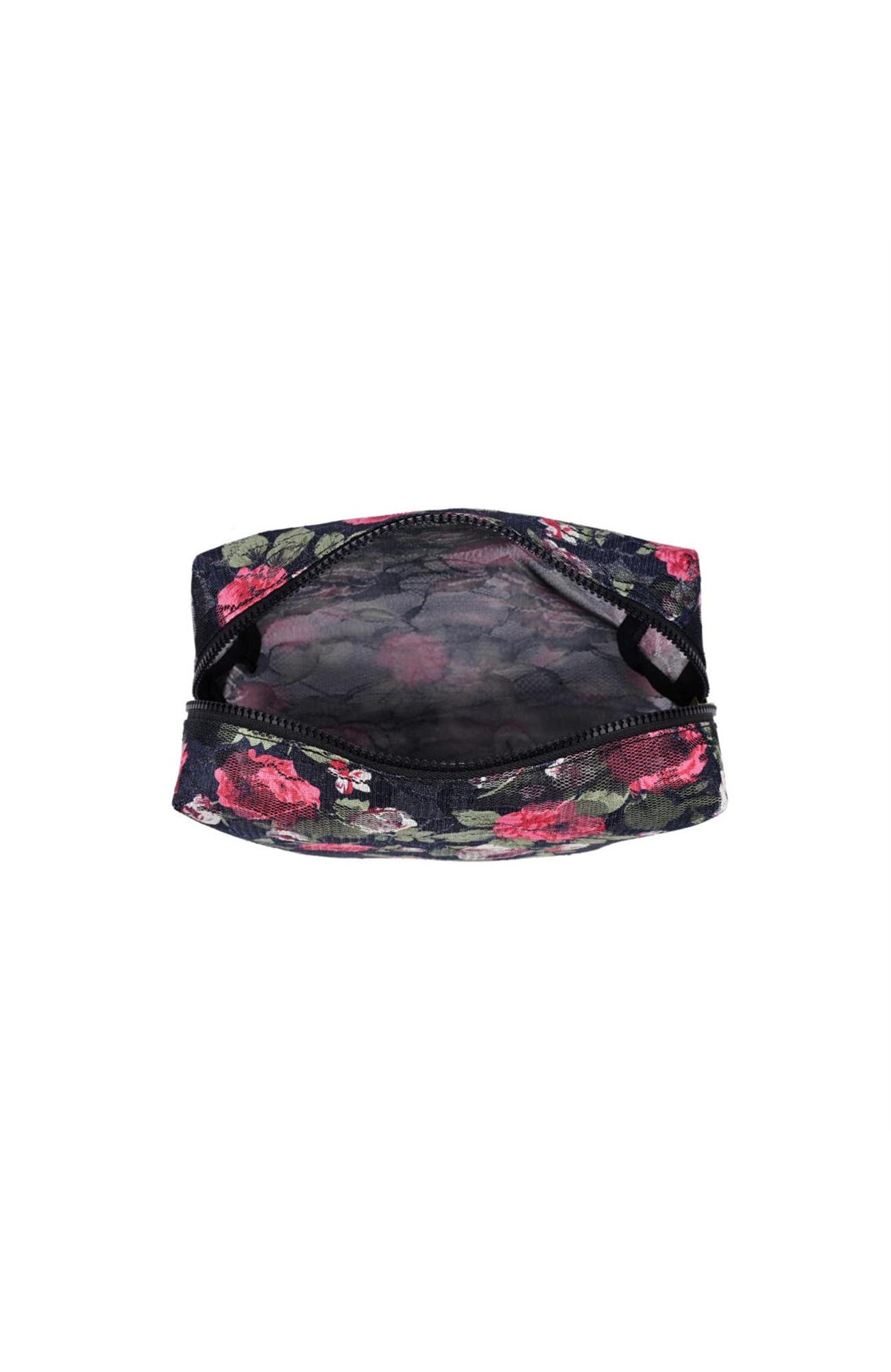 Petal Play Cosmetic & Travel Organizer Pouch, Alternate, color, Black