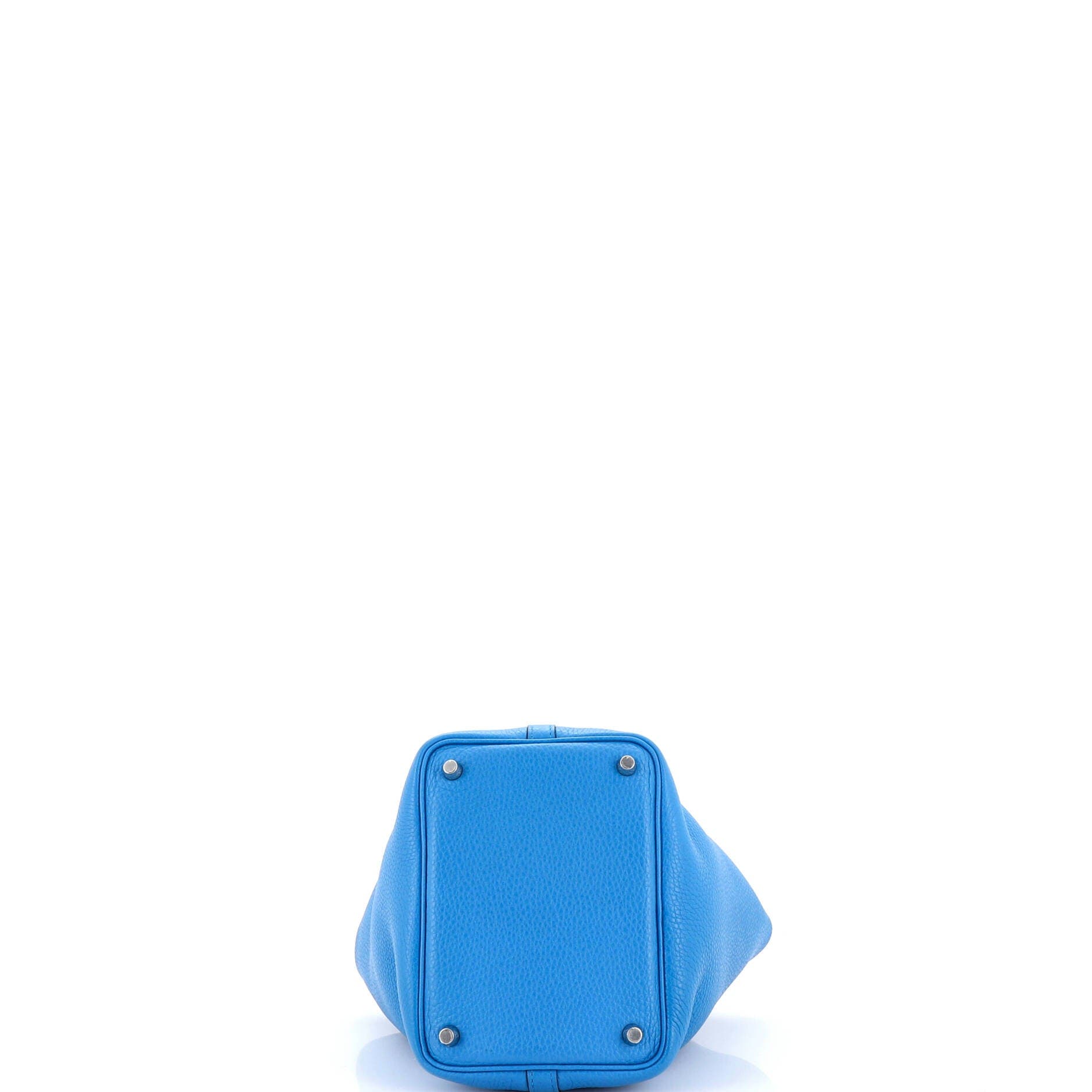 Pre-Owned Hermes Picotin Lock Bag Clemence PM, Alternate, color, Bleu Zanzibar