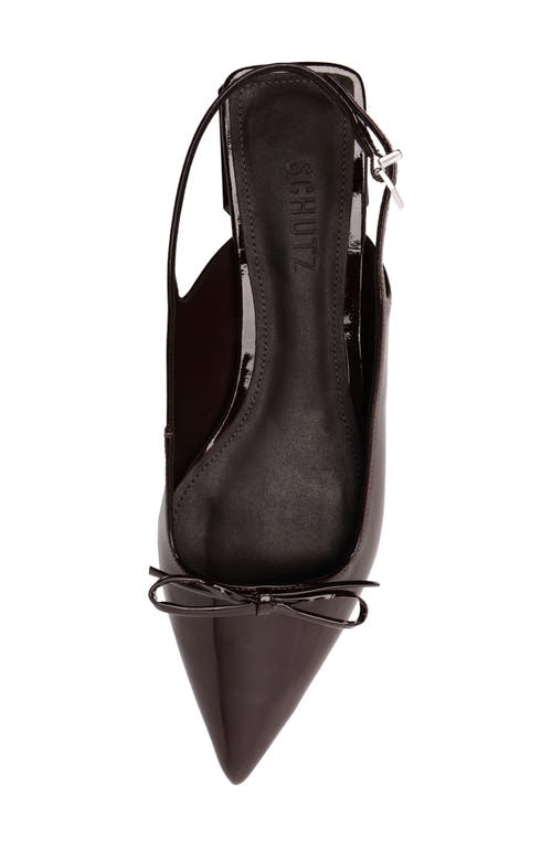 Schutz Violetta Sculpt Pointed Toe Slingback Flat In Burgundy