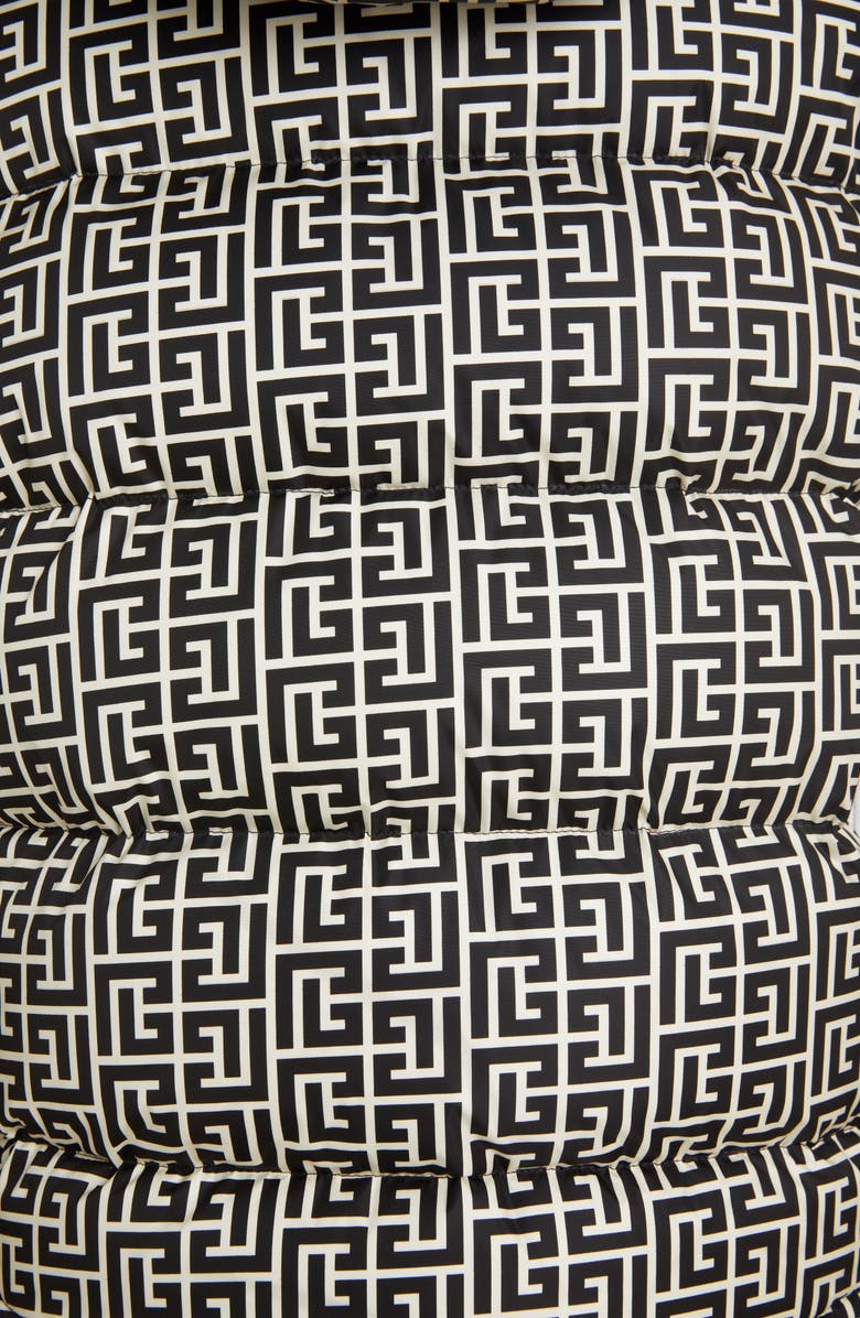 Balmain Logo Monogram Quilted Puffer Vest, Alternate, color, 