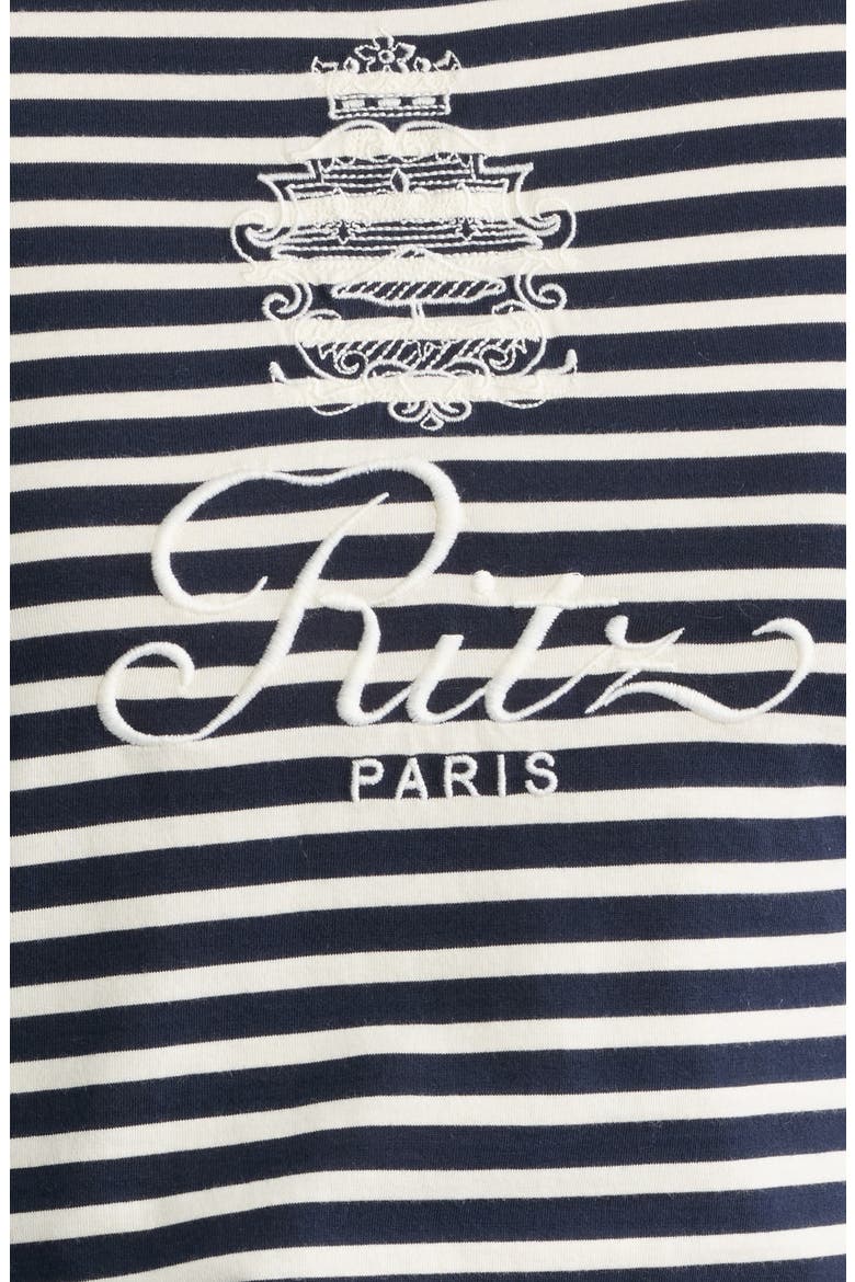 x The Ritz Paris Stripe Logo Graphic Baby Tee, Alternate, color, NAVY MULTI