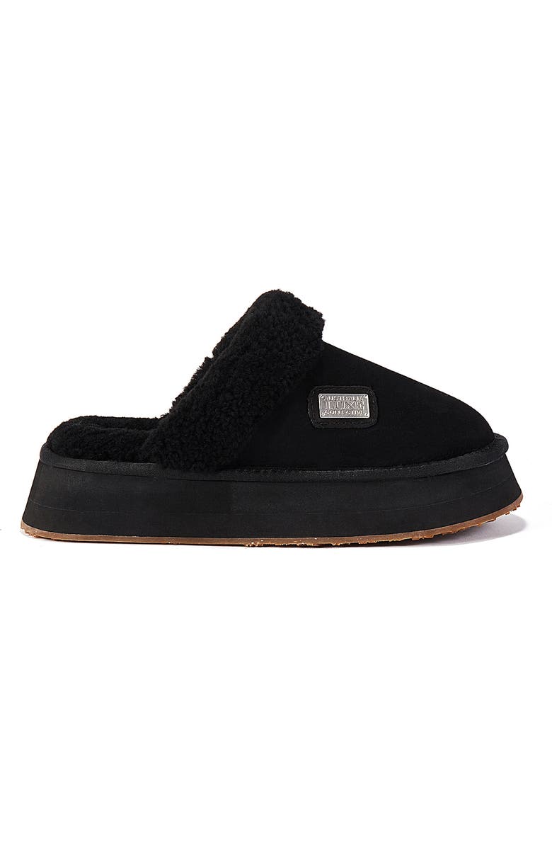 Australia Luxe Collective Genuine Shearling Platform Mule Slipper, Alternate, color, Black