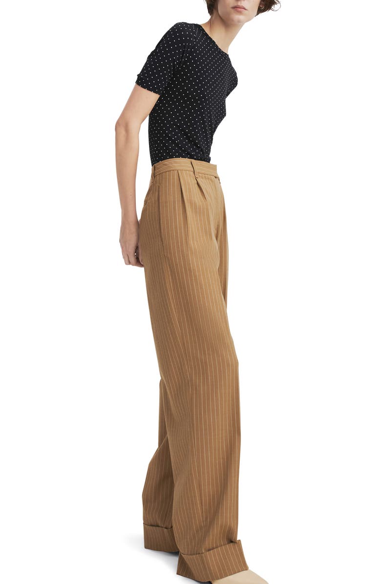 rag & bone Marianne Stripe Ponte Pants, Alternate, color, Camelstrp