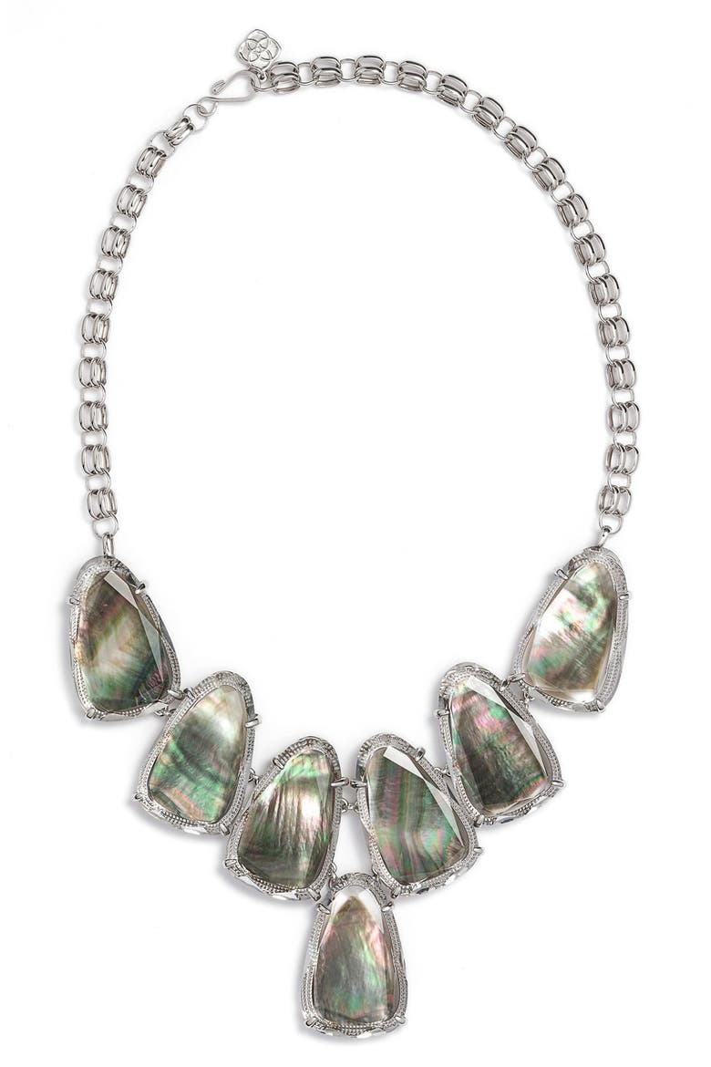 Harlow Necklace, Main, color, BLACK MOP/ SILVER