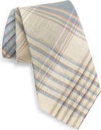 Ralph Lauren Purple Label Plaid Linen Tie
