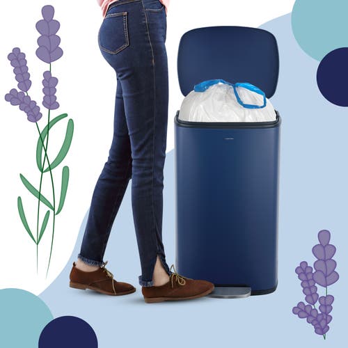 Happimess Scented Trash Can Liners, White Drawstring, In Blue