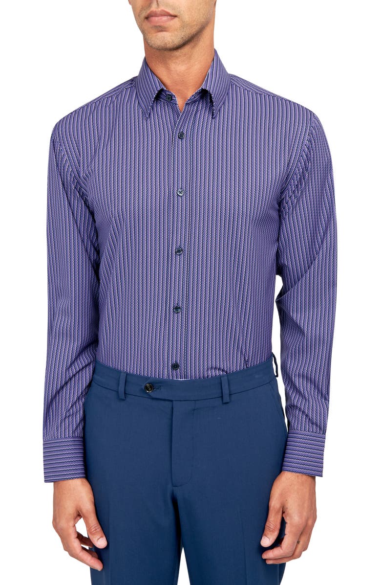 W.R.K Checkerboard Stripe Performance Dress Shirt, Main, color,