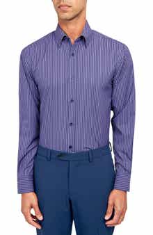 W.R.K Checkerboard Stripe Performance Dress Shirt