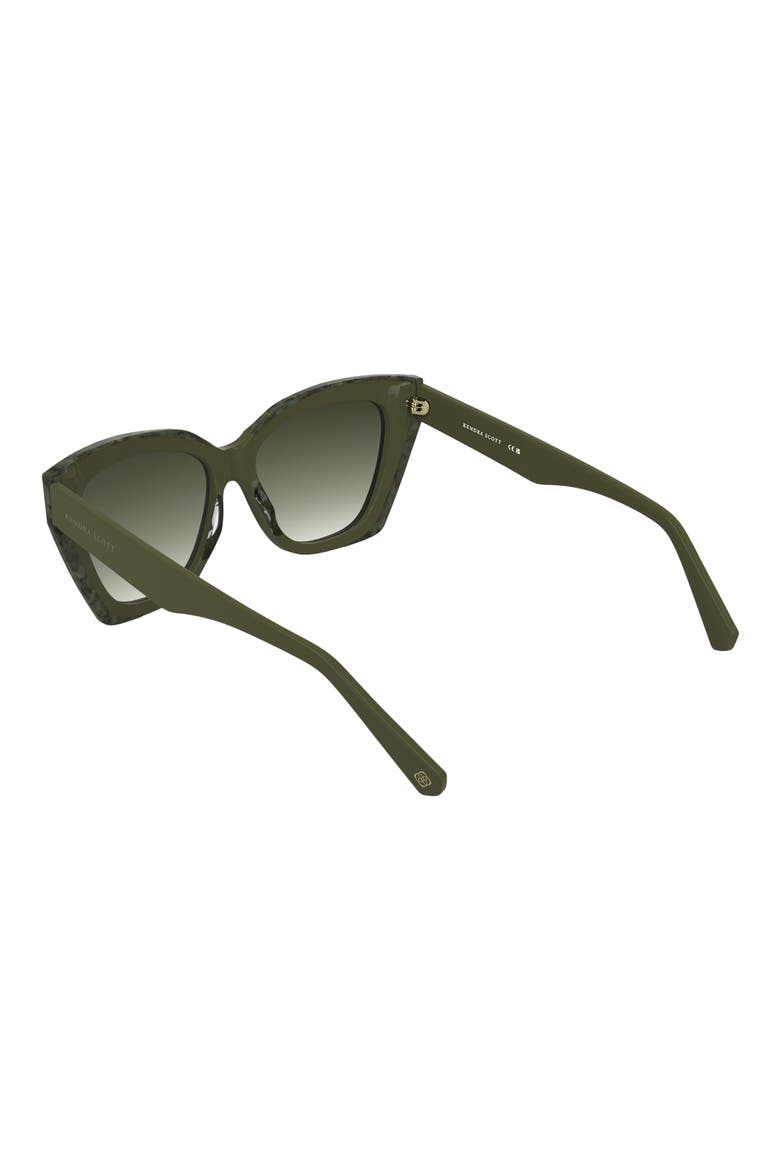 Katherine 56mm Gradient Cat Eye Sunglasses, Alternate, color, OLIVE GREEN/ MARBLE GREEN