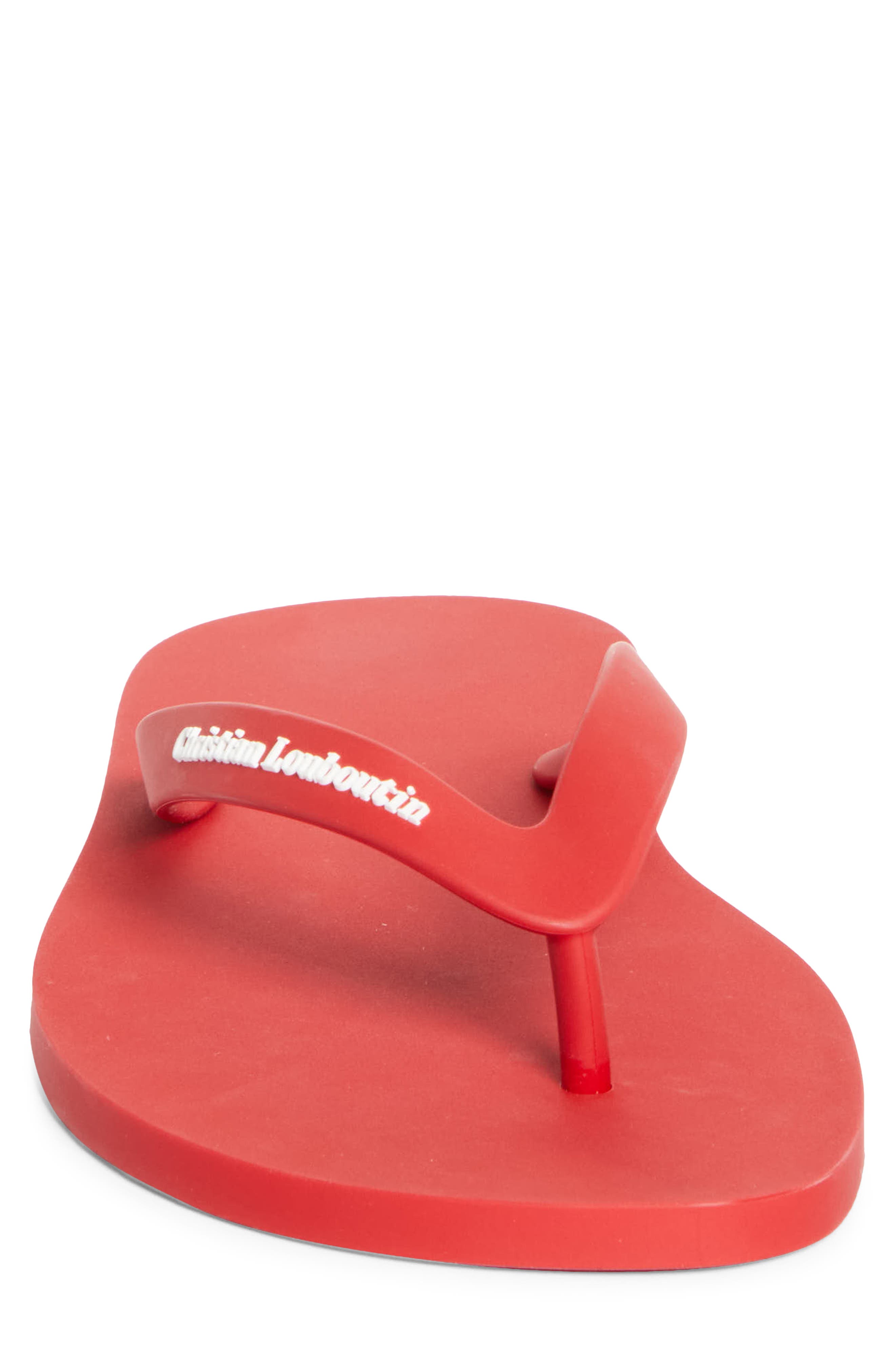 Christian Louboutin Logo Embossed Rubber Flip Flop (Men) | Nordstrom