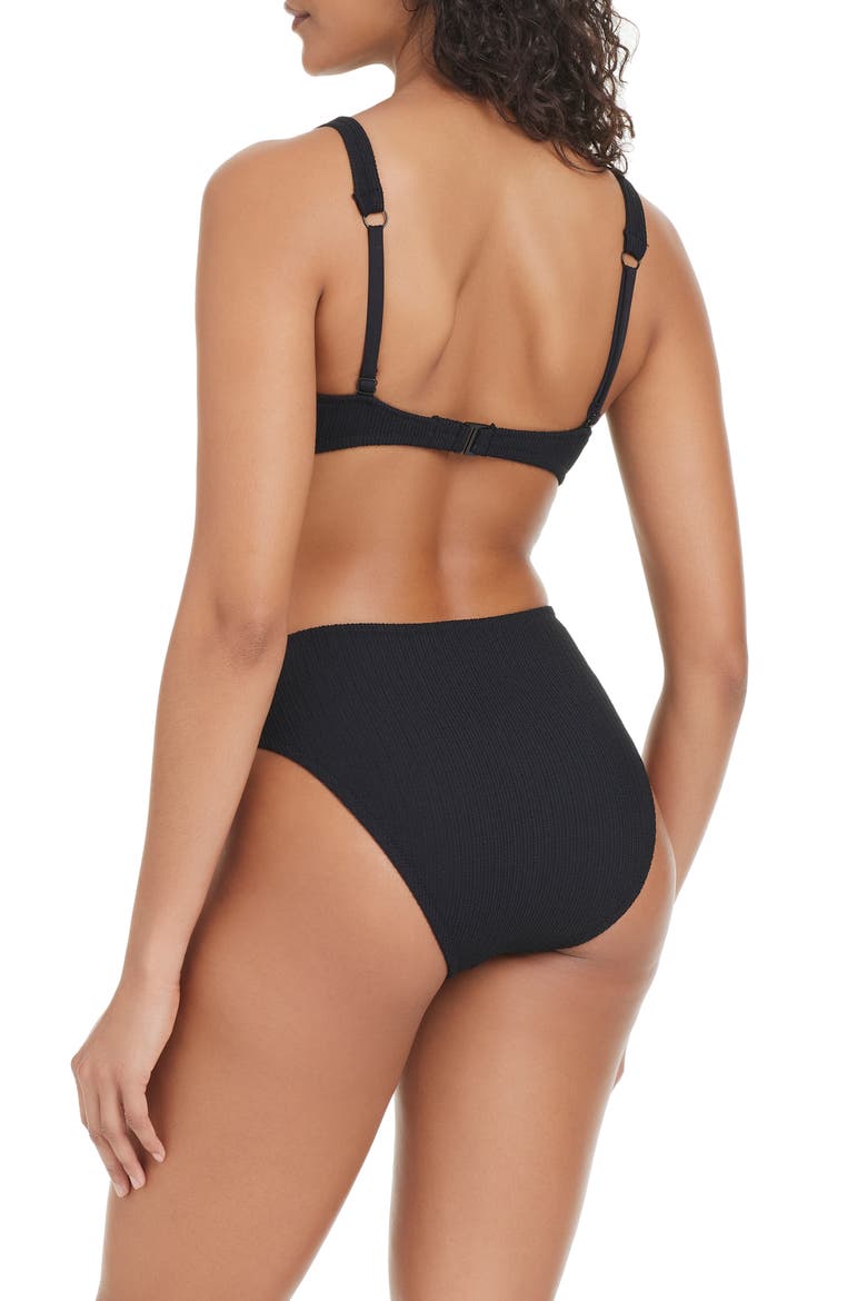 Textured Underwire Bikini Top, Alternate, color, BLACK