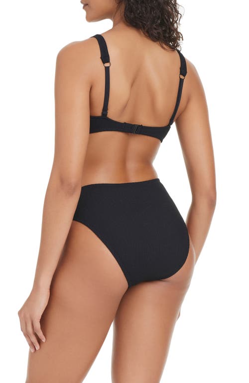 Sanctuary Textured Underwire Bikini Top In Black
