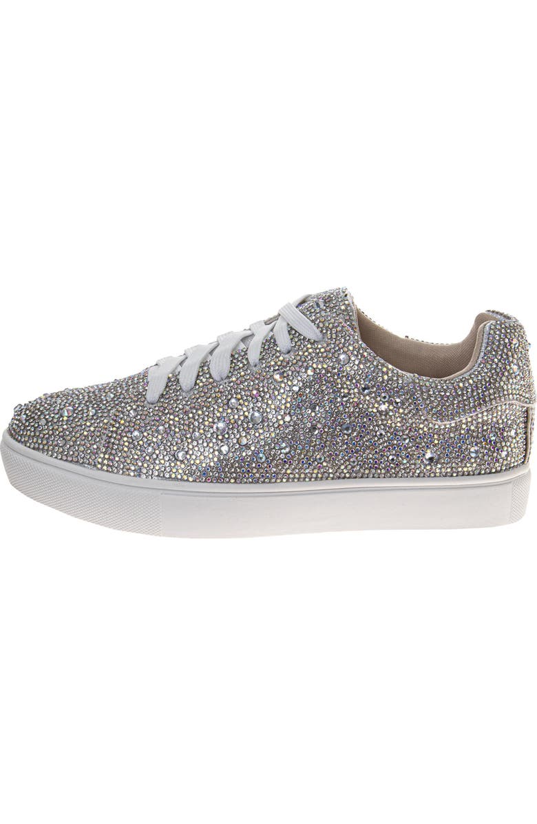 BADGLEY MISCHKA Glitzy Sneakers Girls' Sparkle Detail Fashion Wear, Alternate, color, Silver