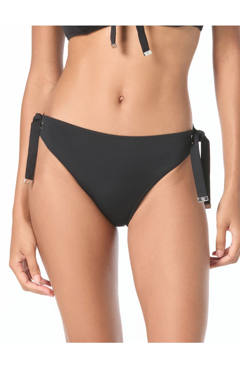MICHAEL Michael Kors Grommet Solids Bikini Bottom, Main, color, Black