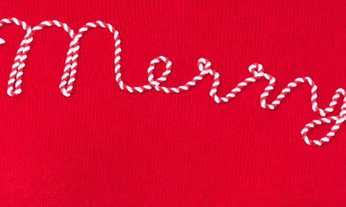 Cece Holiday Candy Cane Stitch Sweater In Red