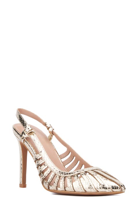 Magdalene Croc Embossed Slingback Pump (Women)
