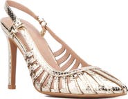 NEW YORK AND COMPANY Magdalene Croc Embossed Slingback Pump