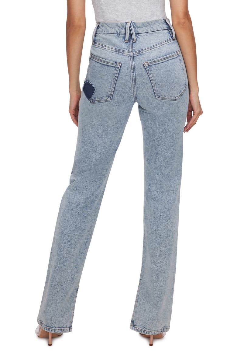Good Boy Split Hem High Waist Straight Leg Jeans, Alternate, color, INDIGO541