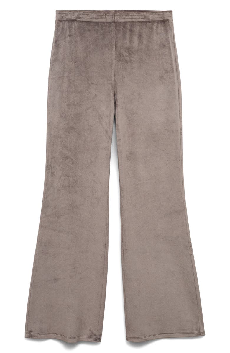 MANGO Soft Touch Velour Pajamas Pants, Alternate, color, Medium Brown