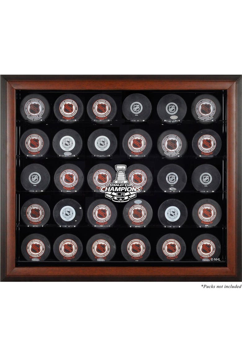 Los Angeles Kings 2014 Stanley Cup Champions Brown Framed 30-Puck Logo Display Case, Main, color, Brown